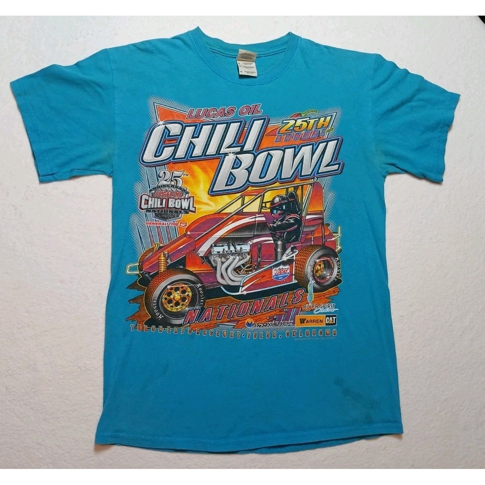 CHILI BOWL TULSA EXPO RACEWAY SHIRT 25TH ANNIVERSARY LUCAS OIL NATIONALS MED